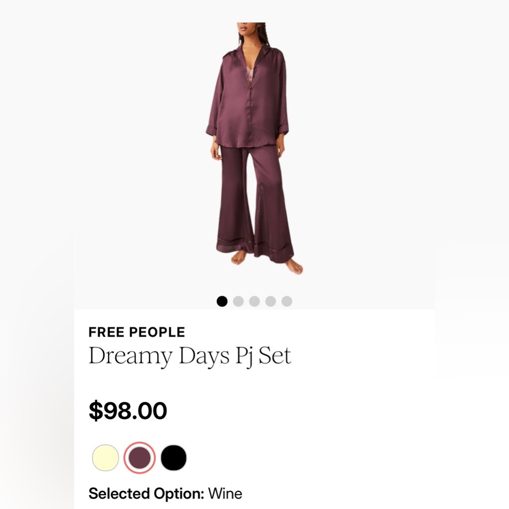 Free People Dreamy Days PJ Set in Wine